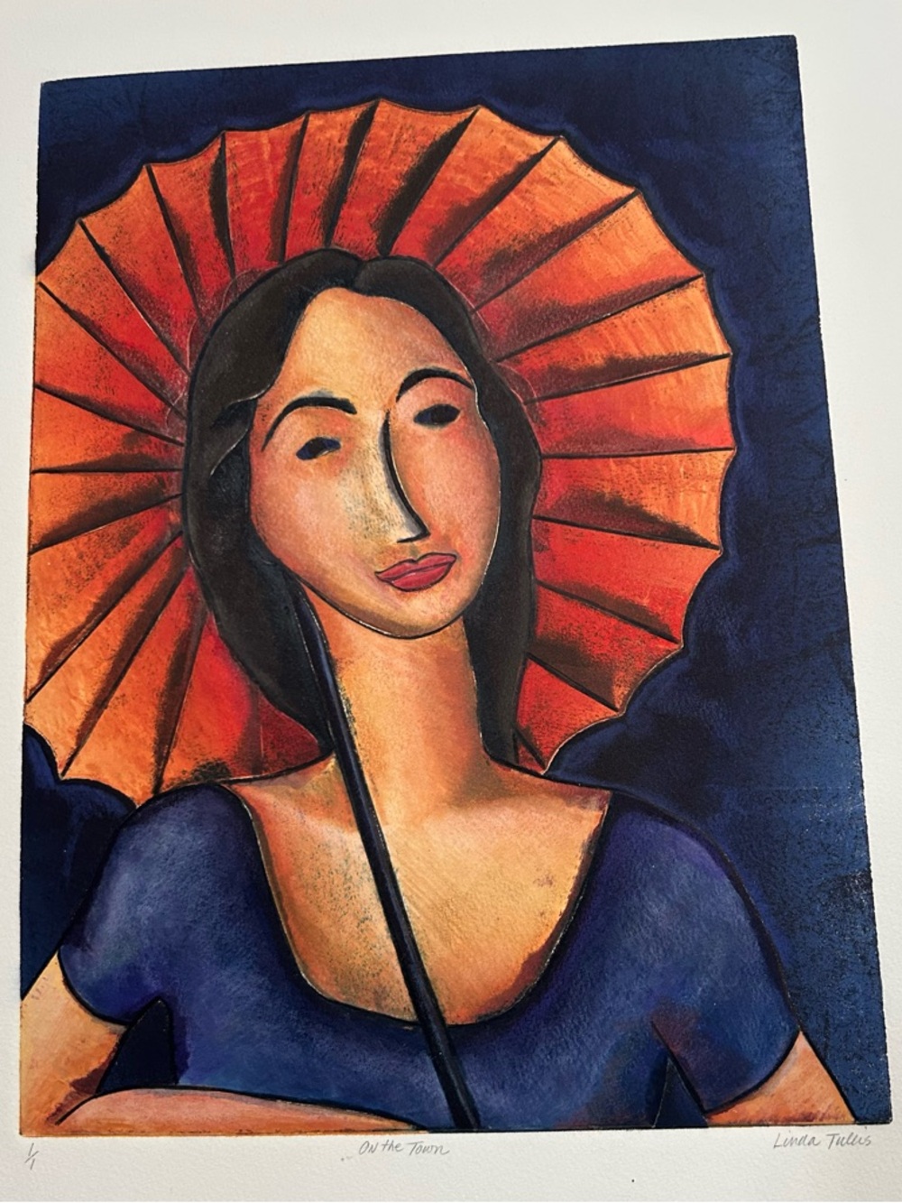 Orange Parasol Woman Painting 12x16